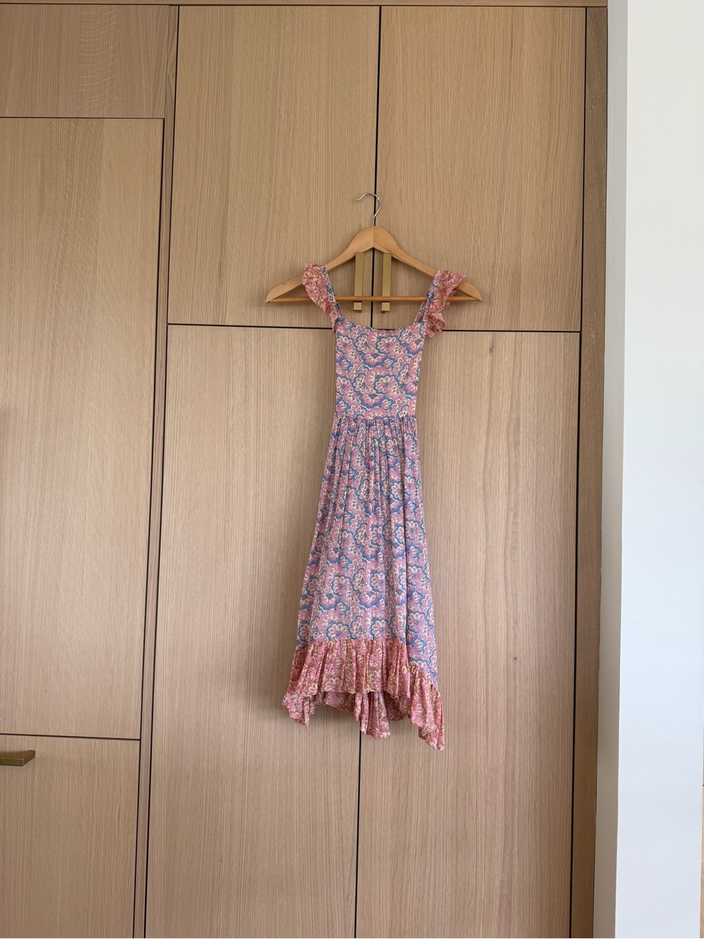 Pink Paisley Ruffled Boho Skirt